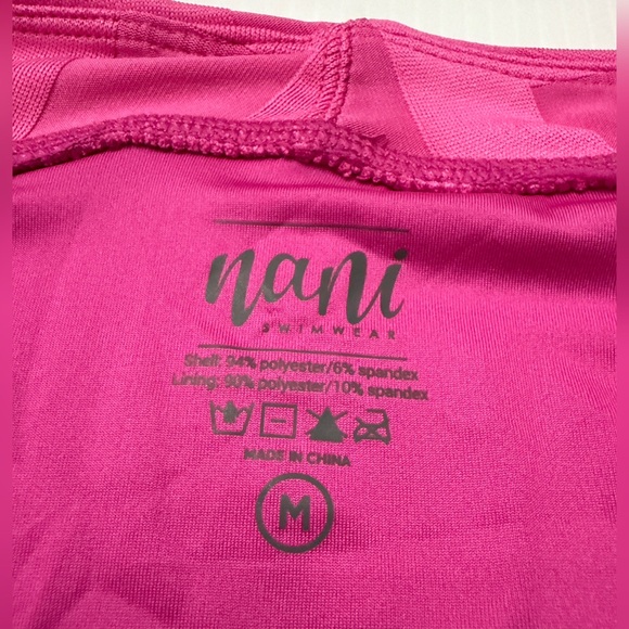 Nani Flamingo Rip Curl Pink Mid High-Waist Bikini Bottom - M - Picture 8 of 10